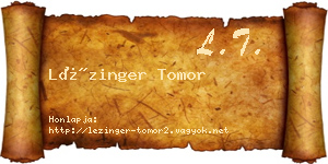 Lézinger Tomor névjegykártya